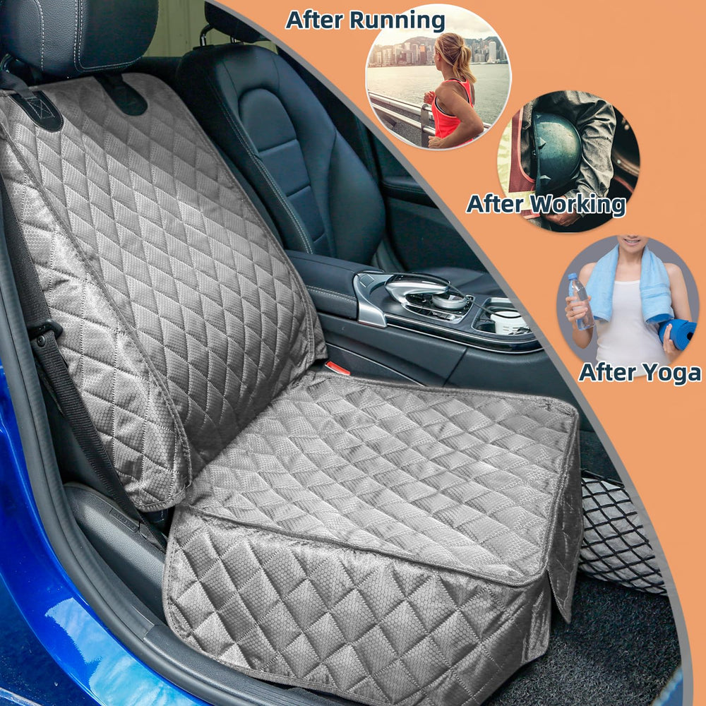 PETICON front seat cover in scratchproof fabric guards seats during messy trips.