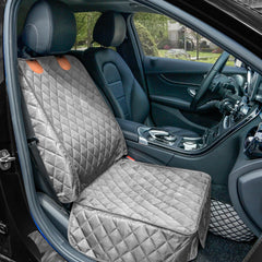 PETICON seat cover with side flaps guards seat edges from scratches.