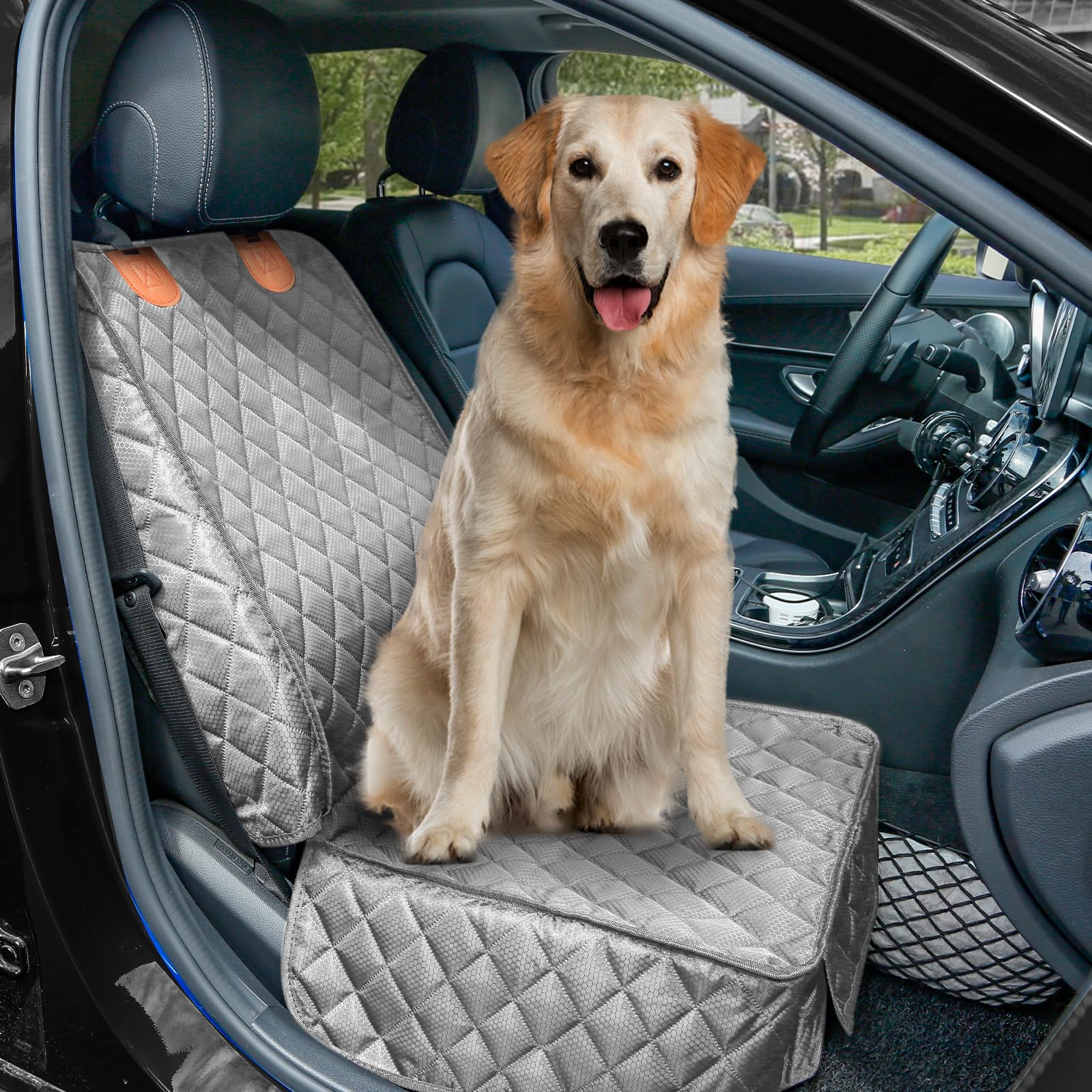 PETICON front seat cover fits cars, trucks, SUVs for versatile protection.