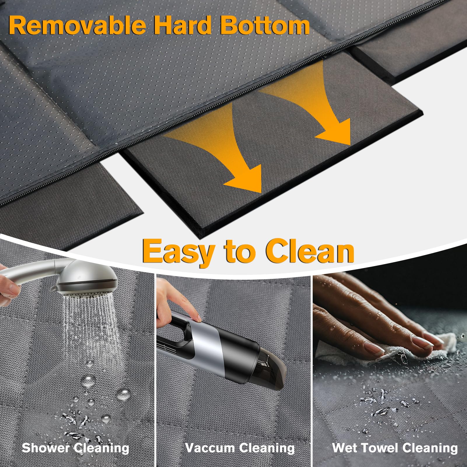 PETICON removable hard-bottom plates simplify cleaning after trips