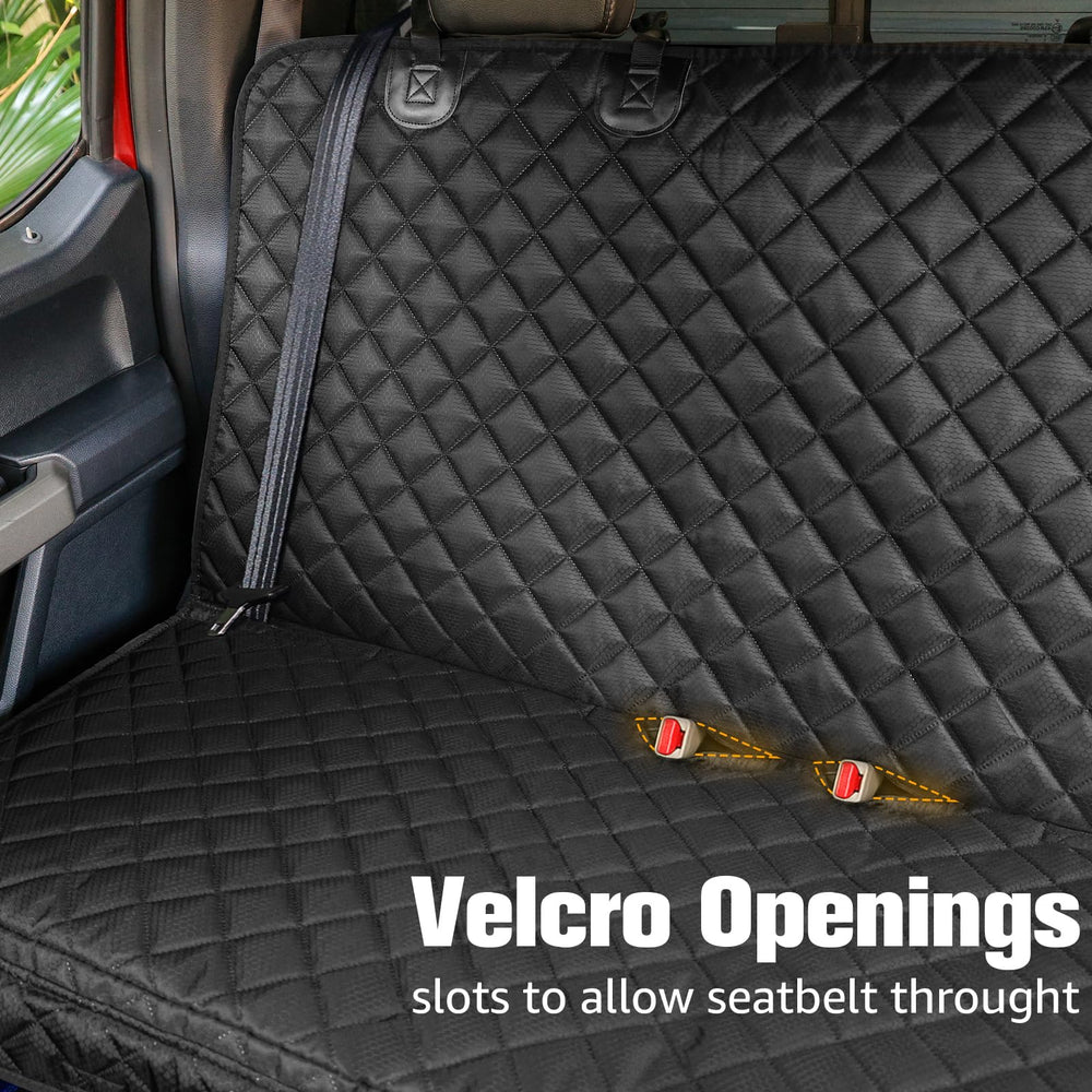 PETICON scratch-resistant dog seat cover keeps truck seats looking new during adventures.