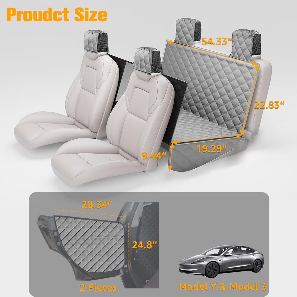 PETICON two-door protectors attached to the sides of the rear seat