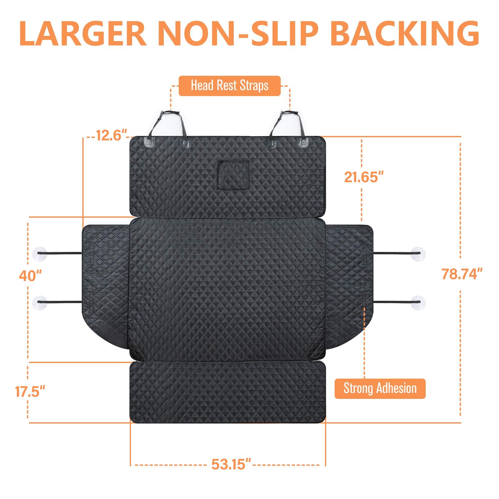 PETICON side flap protects car walls from dog claws during trips.