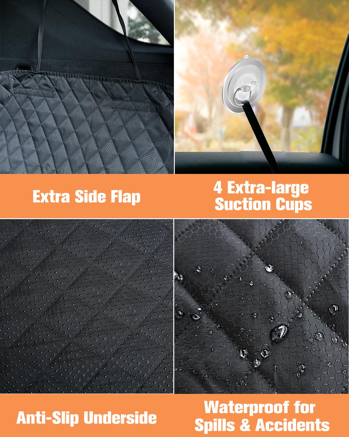 PETICON bumper flap detail shows extra protection at trunk entrance.