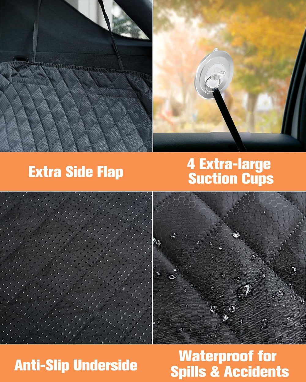 PETICON bumper flap detail shows extra protection at trunk entrance.