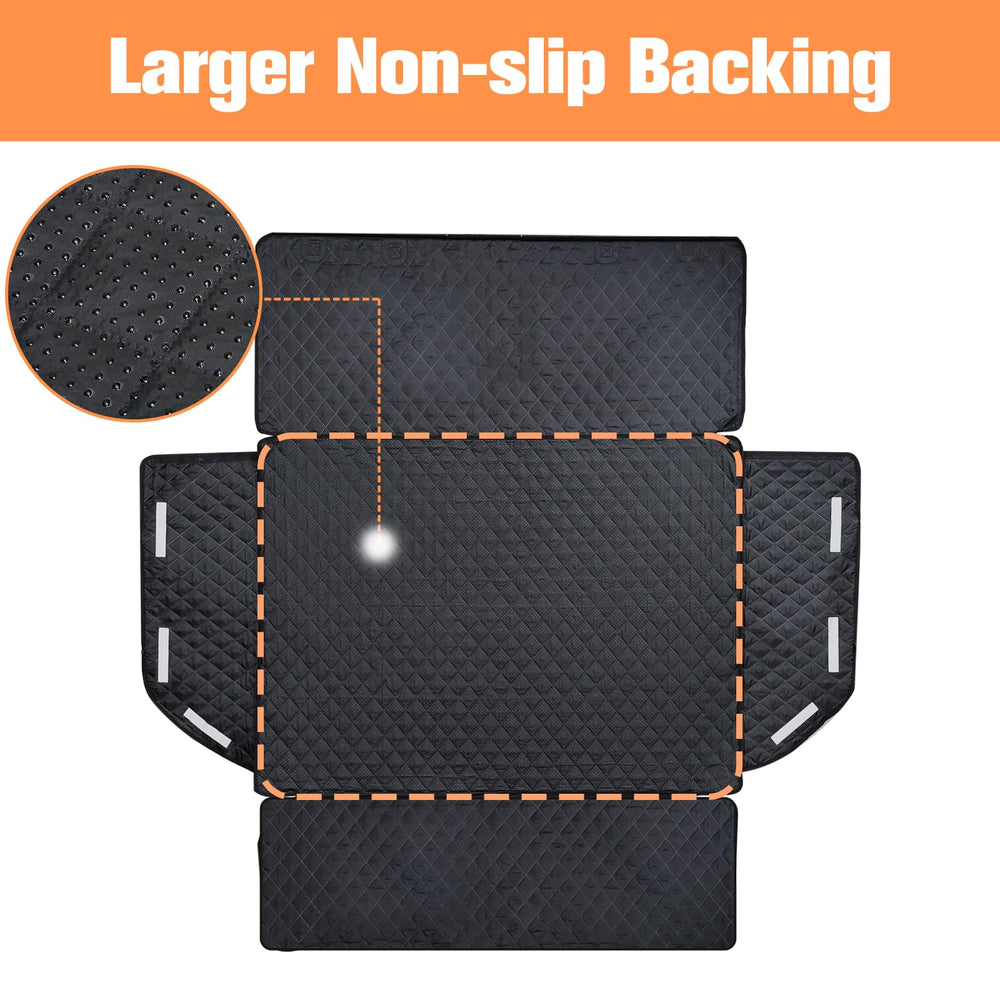 PETICON dog-friendly cargo liner in use during a family road trip