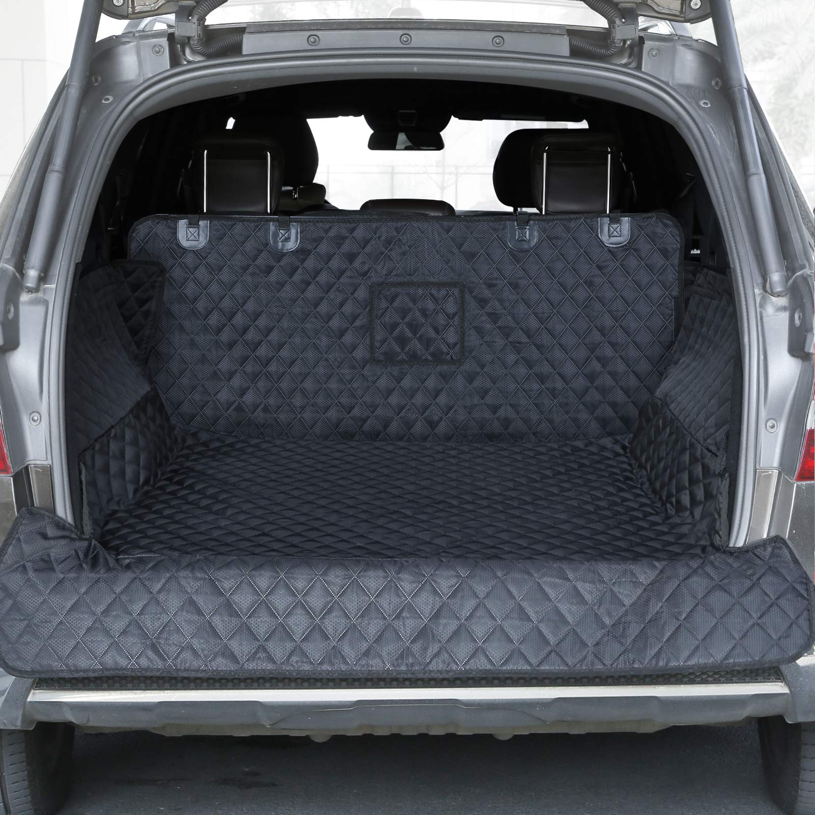 PETICON SUV cargo liner protecting trunk floor from dog hair and spills.