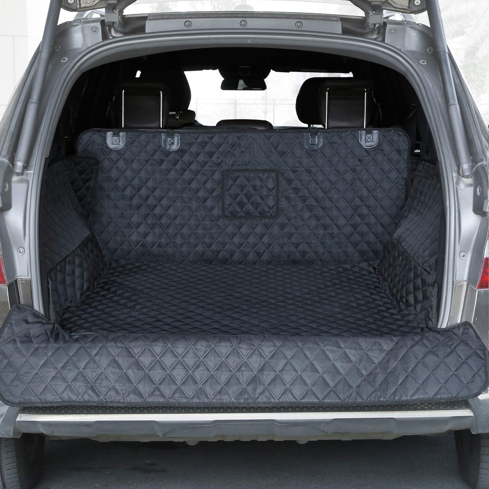 PETICON SUV cargo liner protecting trunk floor from dog hair and spills.
