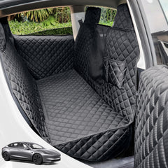 PETICON Tesla back seat cover protects seats and keeps pets comfortable.