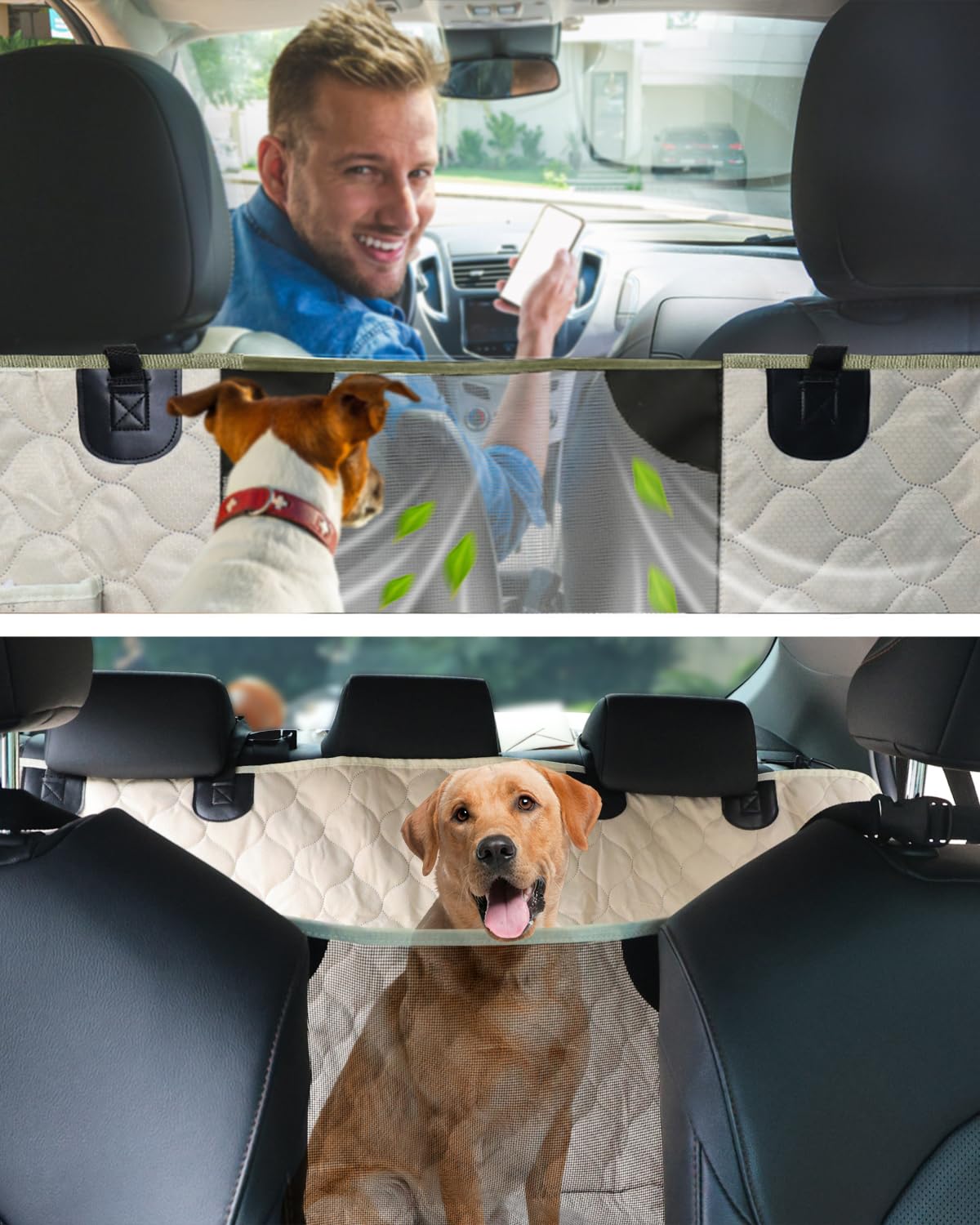 PETICON waterproof seat cover protects back seats from spills and fur