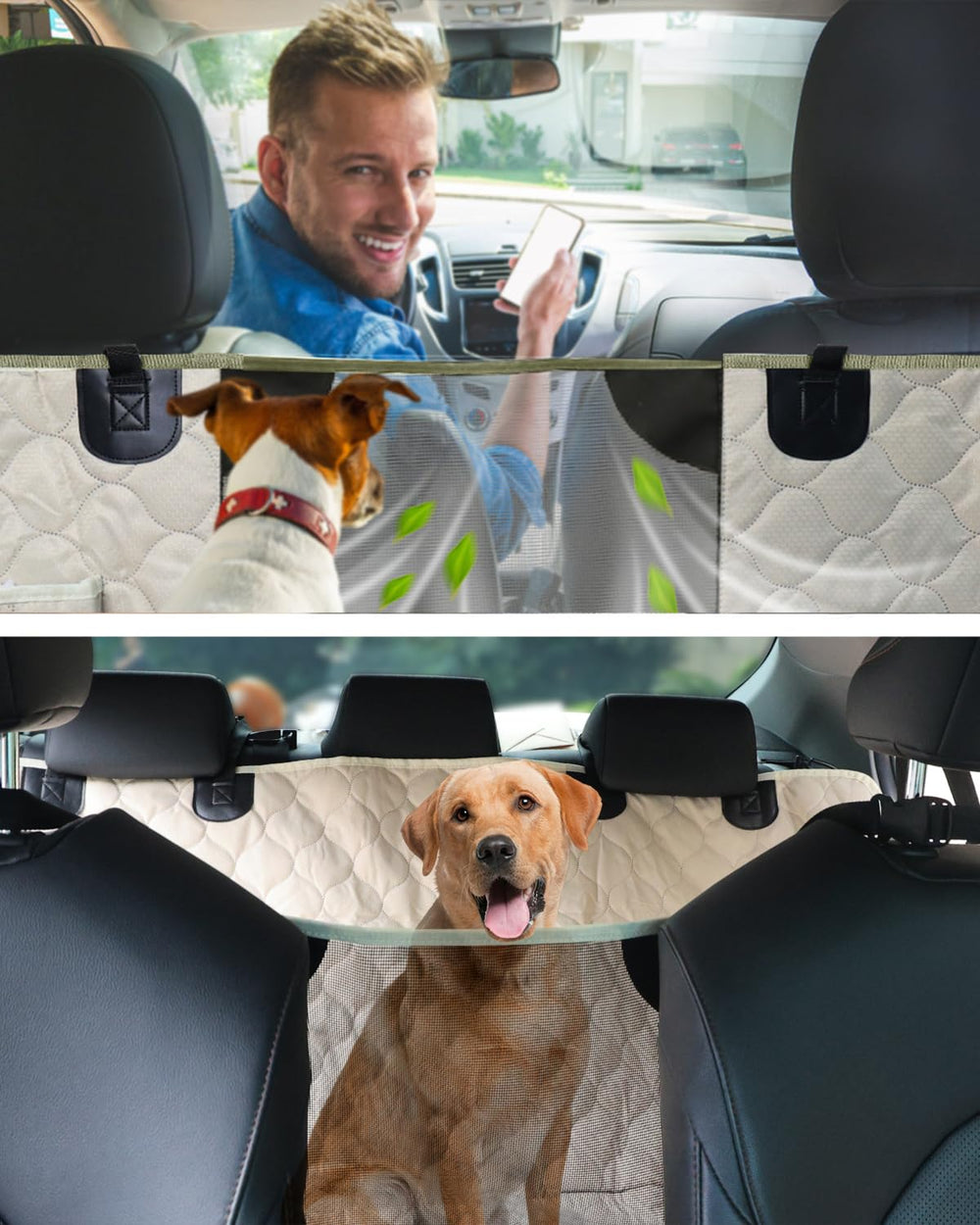 PETICON waterproof seat cover protects back seats from spills and fur