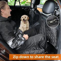 PETICON waterproof back seat cover protects upholstery from fur and spills
