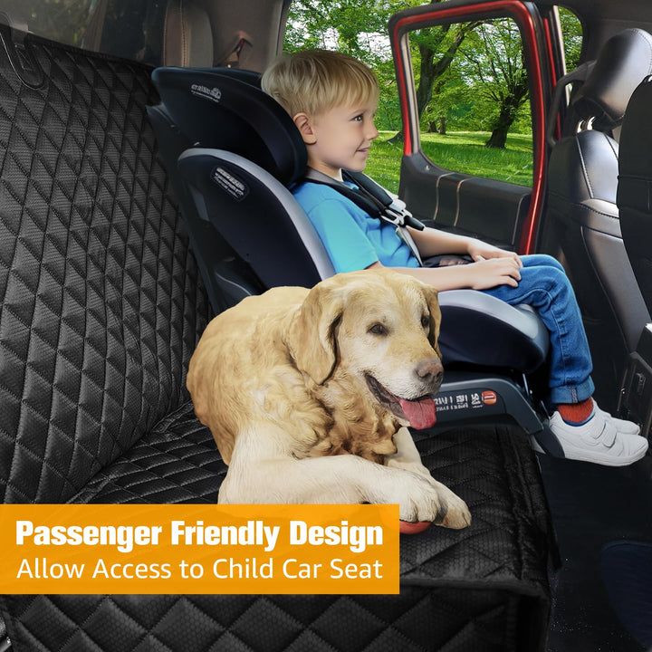 PETICON waterproof dog seat cover in Oxford fabric protects upholstery from spills and accidents.