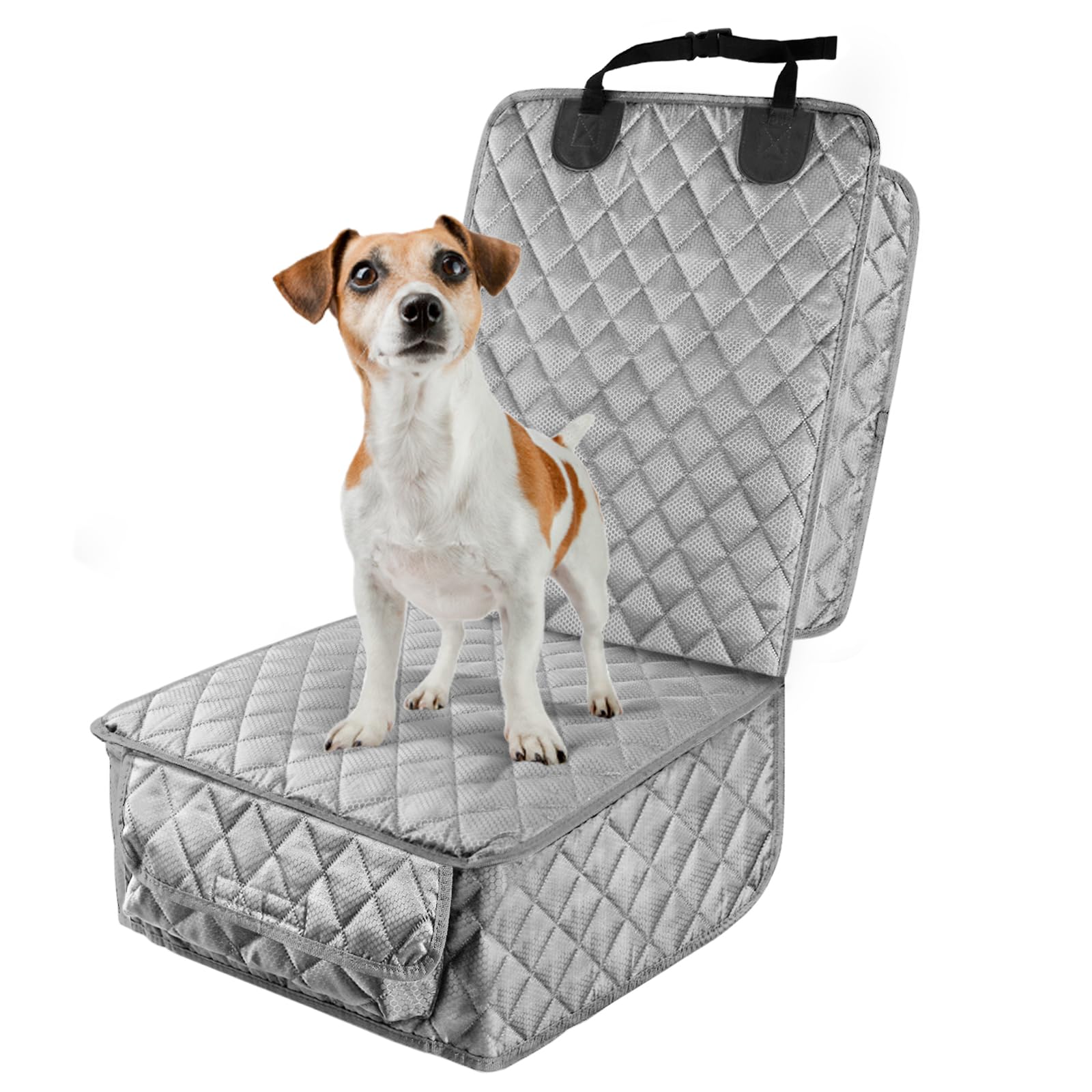 PETICON waterproof front seat cover with side flaps protects upholstery from scratches and fur.