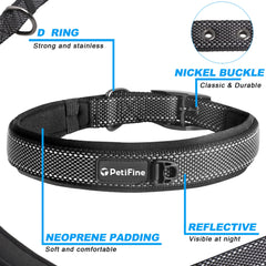 PetiFine collar with 360 reflective straps enhances visibility during dawn and dusk