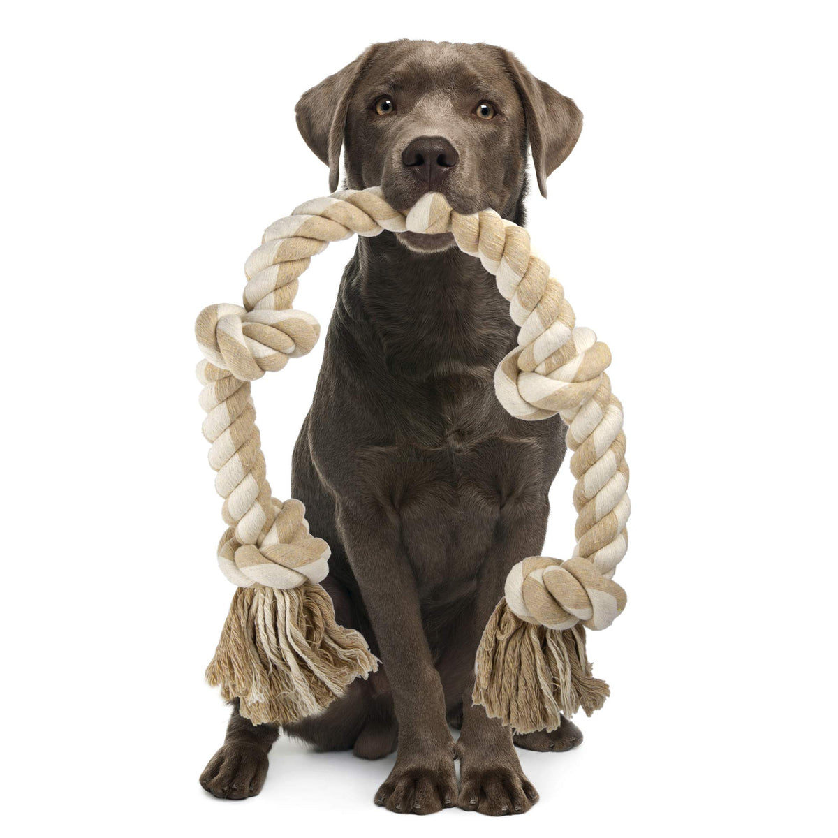PetiFine 3ft rope toy with 5 knots for aggressive chewers and active play