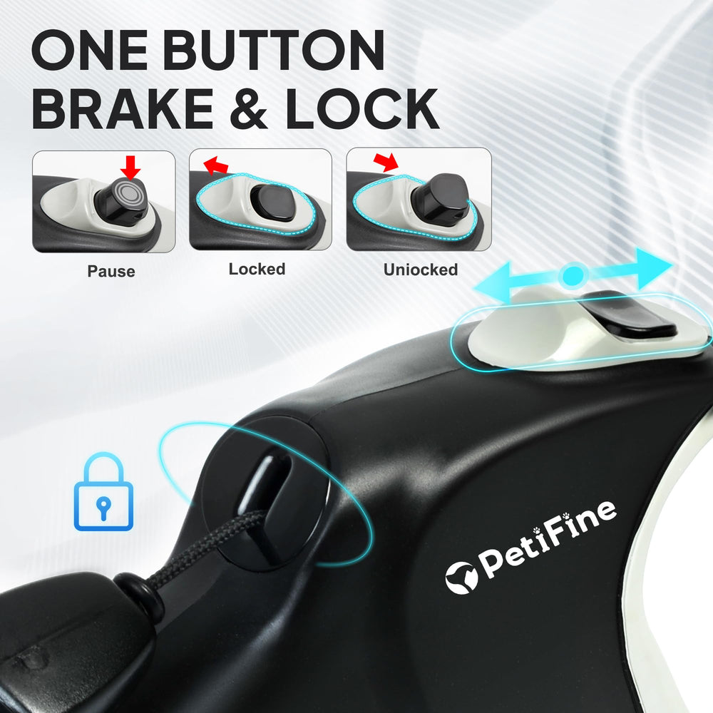 PetiFine ergonomic anti-slip handle ensures comfortable grip during long strolls.