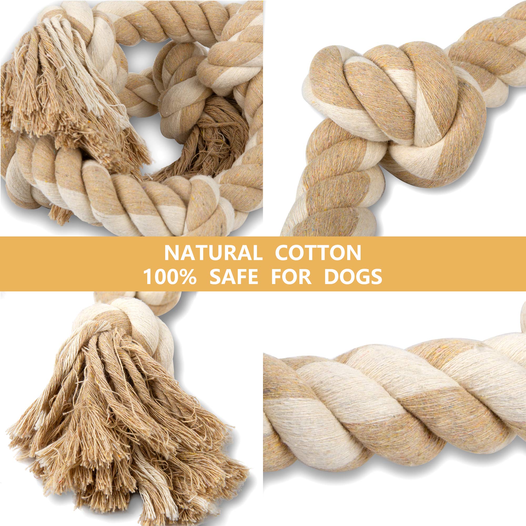 PetiFine large-dog rope toy in tug-of-war action with strong knots