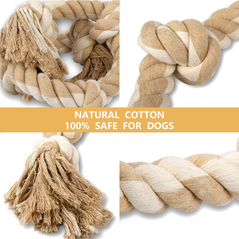 PetiFine large-dog rope toy in tug-of-war action with strong knots