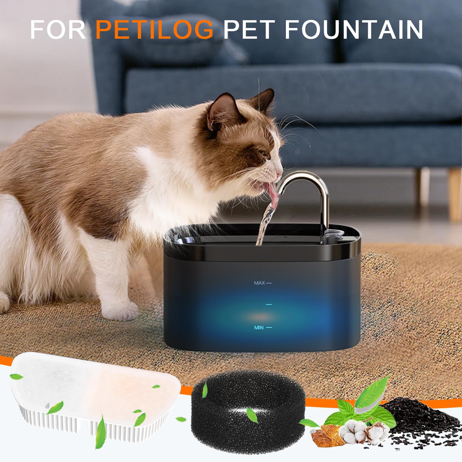 Petilog activated-carbon filter closeup highlighting odor-control potential