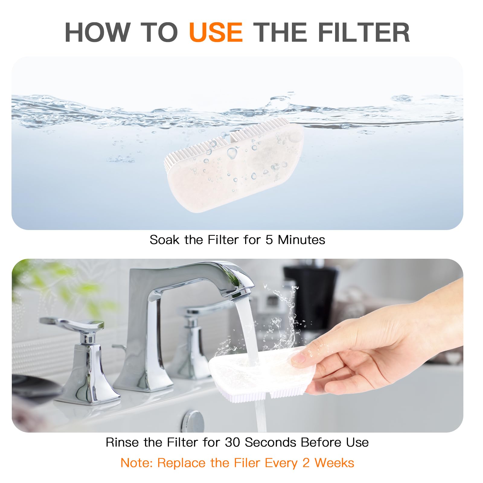 Petilog filter installation guide image showing easy replacement steps