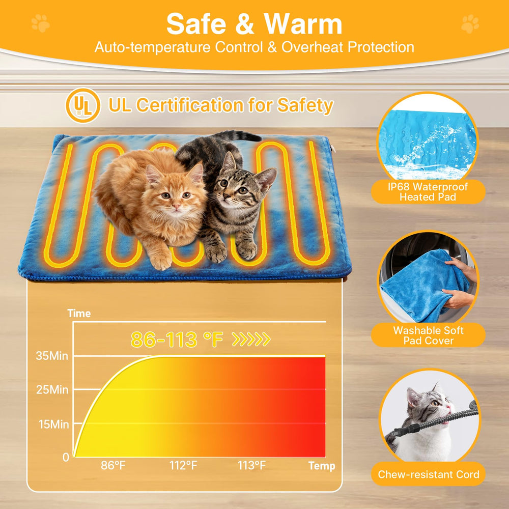 PETIMBER heating pad 12x16 provides consistent warmth inside