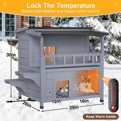 PETIMBER outdoor cat house interior shows three rooms for separate lounging
