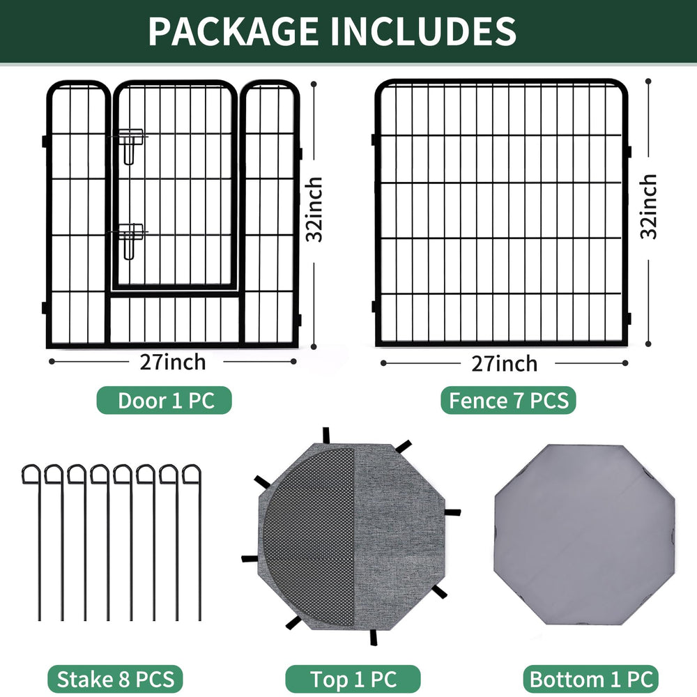 PETIME dog playpen eight-panel layout for versatile indoor outdoor use
