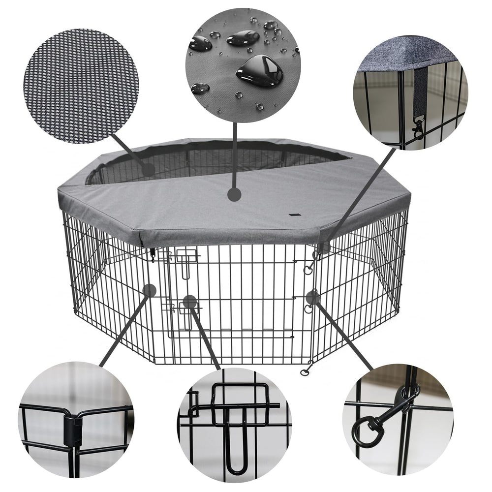 PETIME eight-panel playpen stands 24 inches tall for stability.