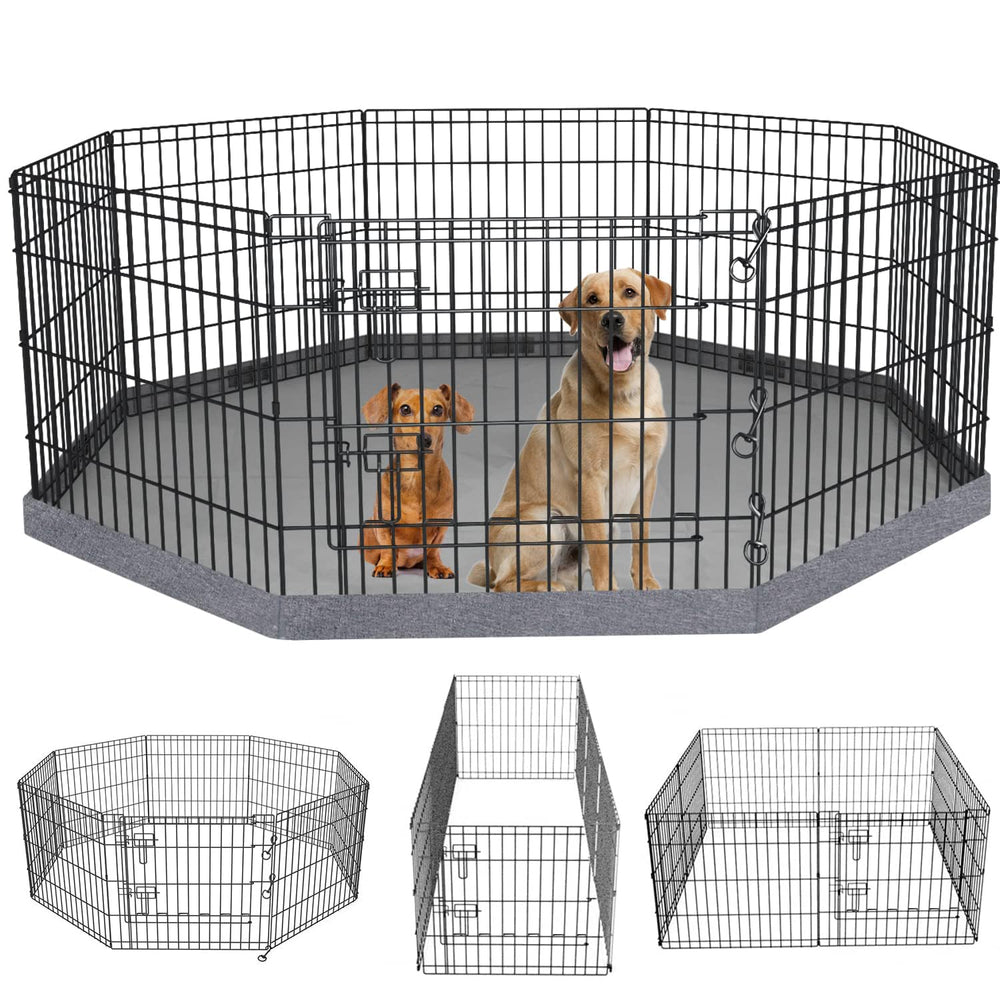 PETIME foldable 8-panel dog pen ready for quick indoor setup and play