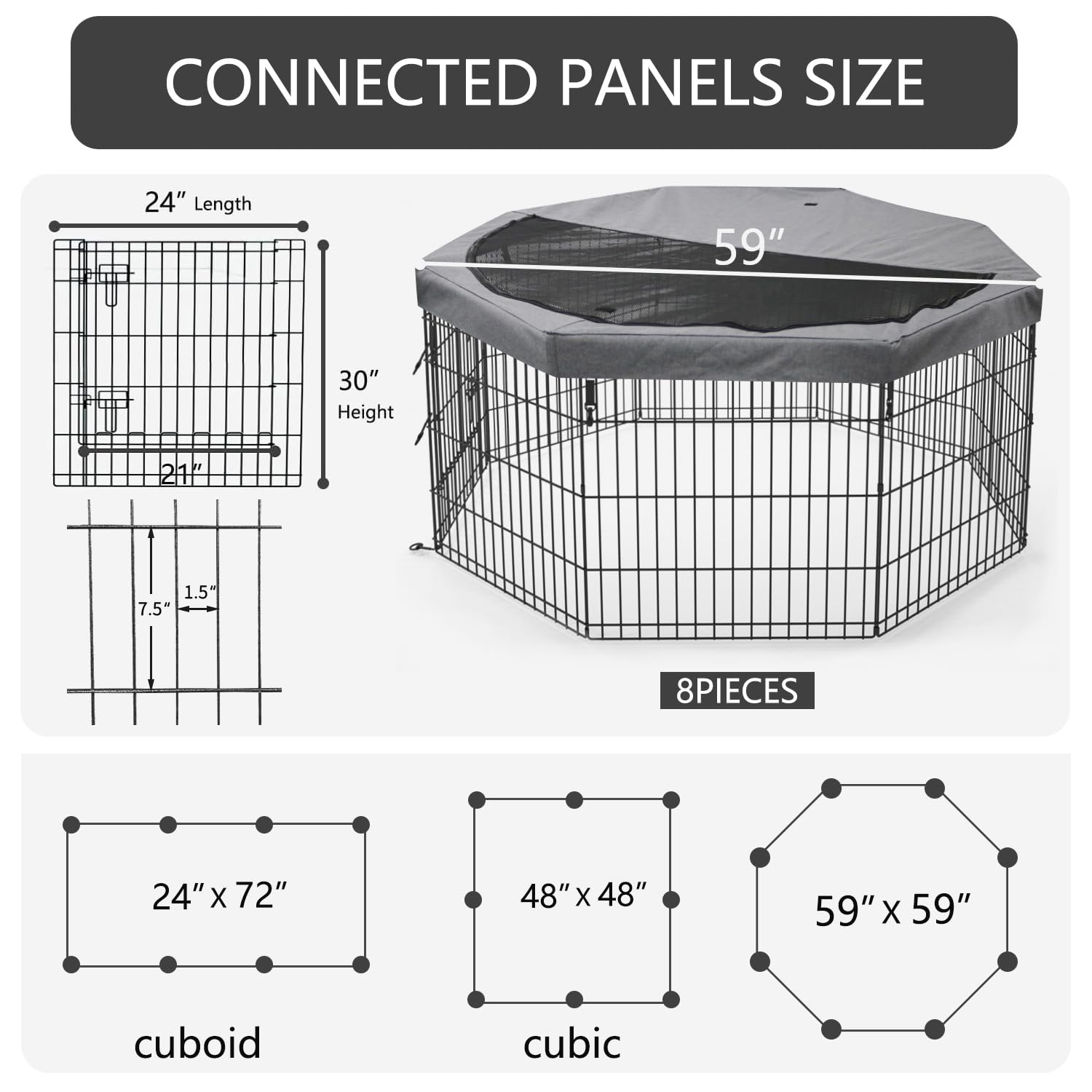 PETIME dog pen mesh allows supervision while keeping curious pets safely contained