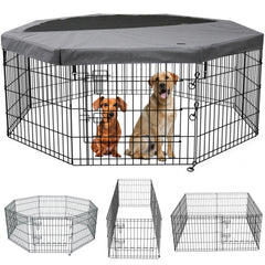PETIME foldable dog pen top cover shields pets from sun while indoors or outside