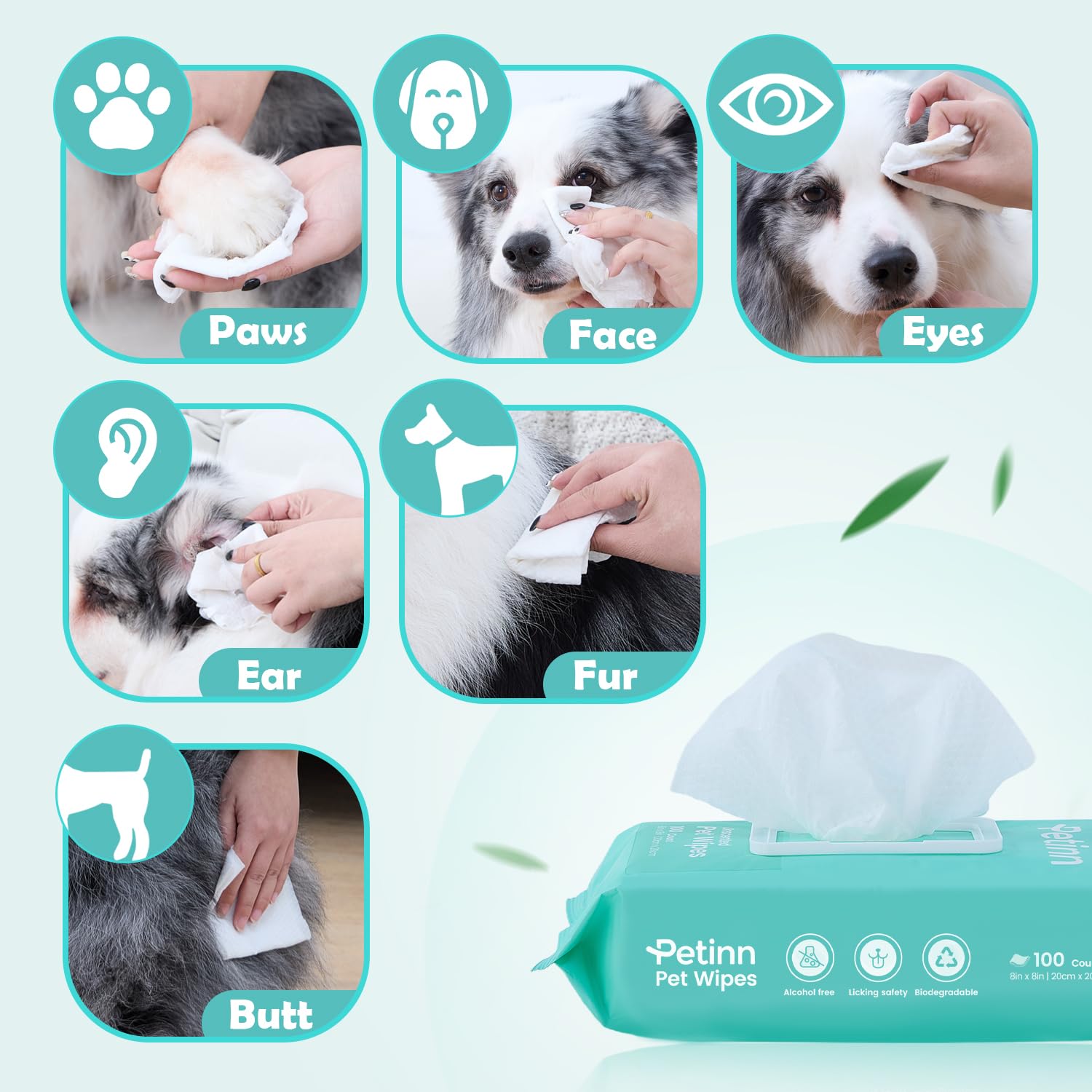 Petinn thickened pearls wipes, resistant to tearing during use