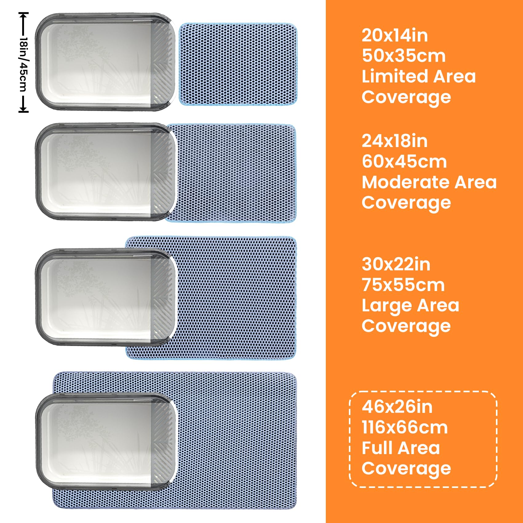 Petinstinct blue XXL cat mat protects floors and stays in place.