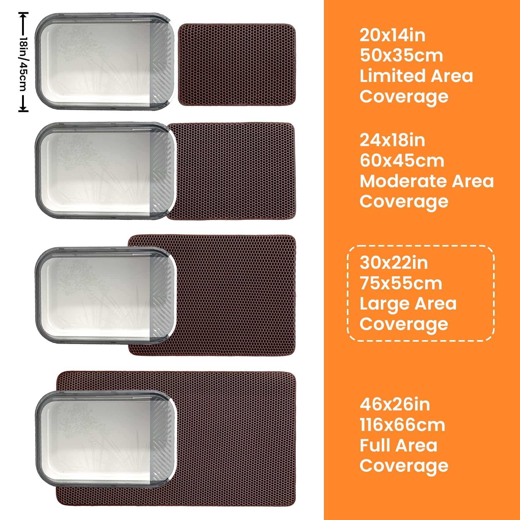 Petinstinct Brown Color Litter Mat, blends with home decor while trapping litter.