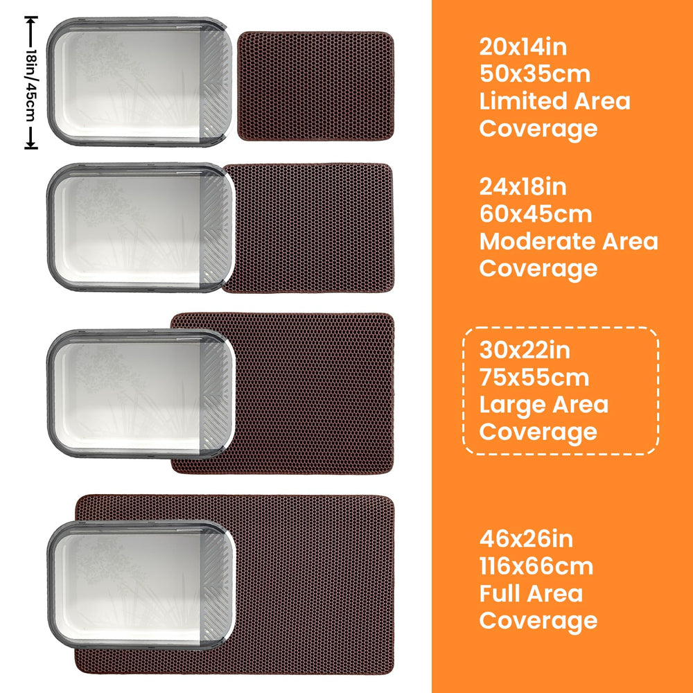 Petinstinct Brown Color Litter Mat, blends with home decor while trapping litter.