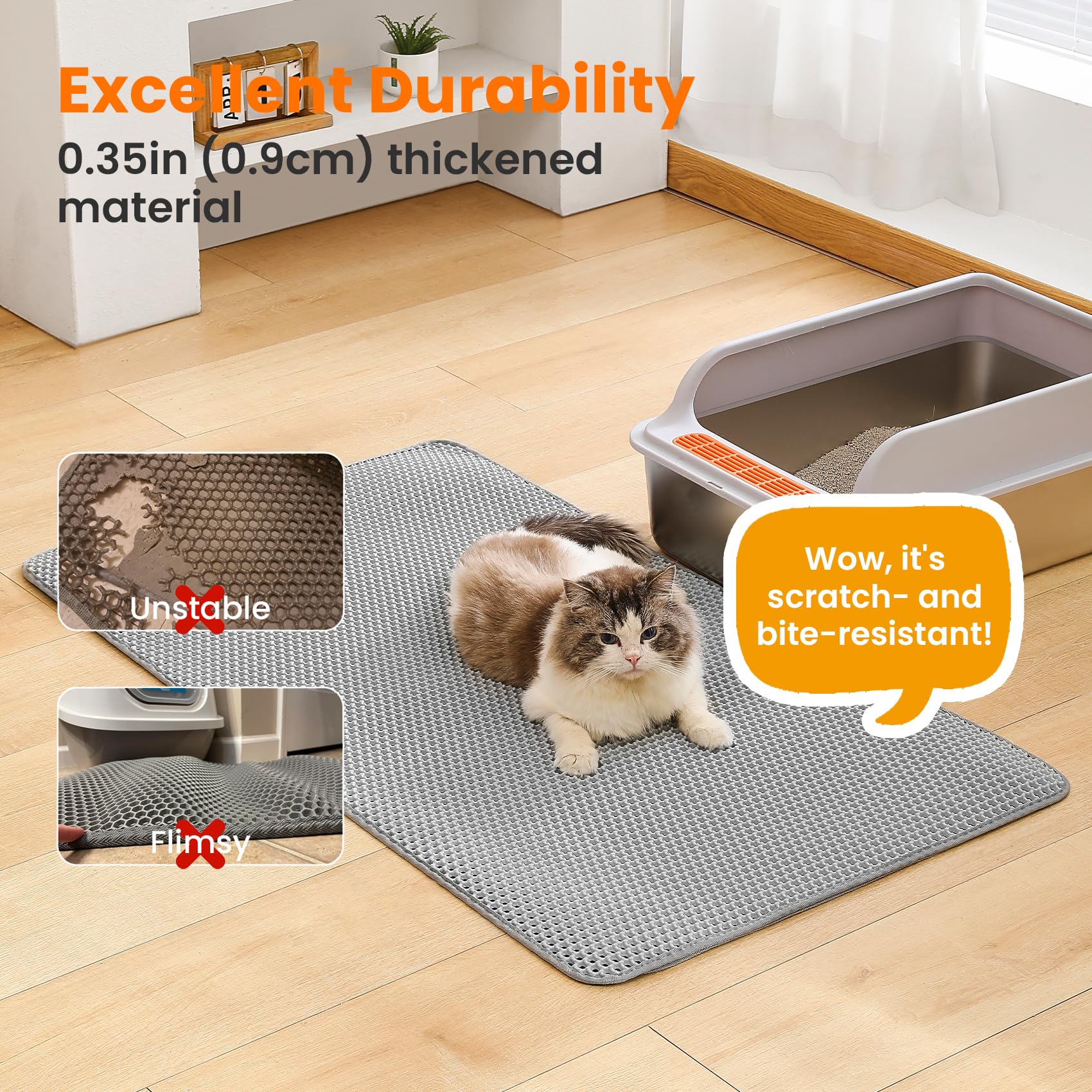 Petinstinct durable EVA 0.35 inch mat offers soft comfort and long-lasting use.