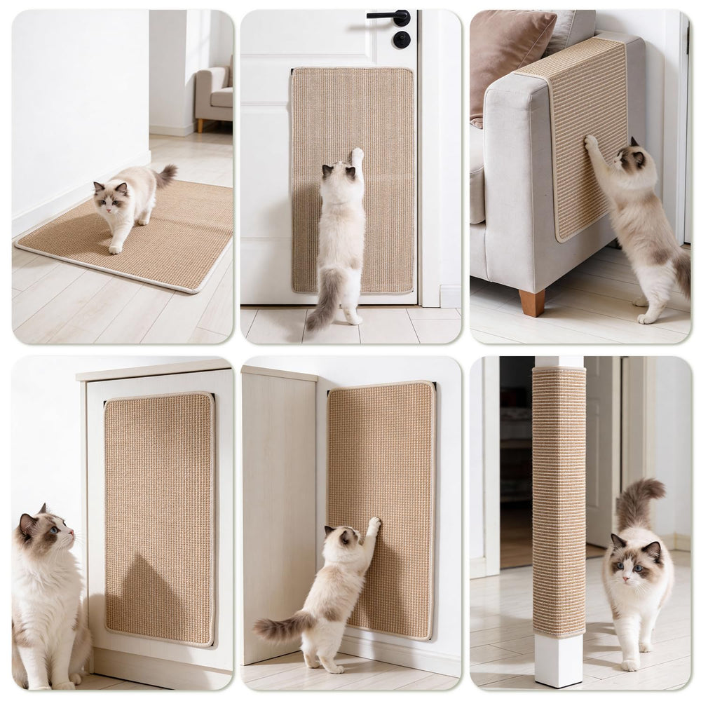 Petinstinct floor mat demonstrates multi-use protection for sofas and carpets.