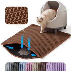 Petinstinct Jumbo Cat Litter Mat covers 46x26 inches, capturing litter from paws.