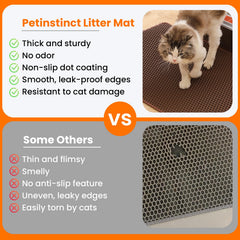 Petinstinct Jumbo Cat Litter Mat bottom layer collects debris for easy cleanup.