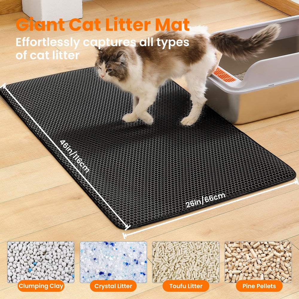Petinstinct Jumbo Cat Litter Mat honeycomb top layer traps litter efficiently