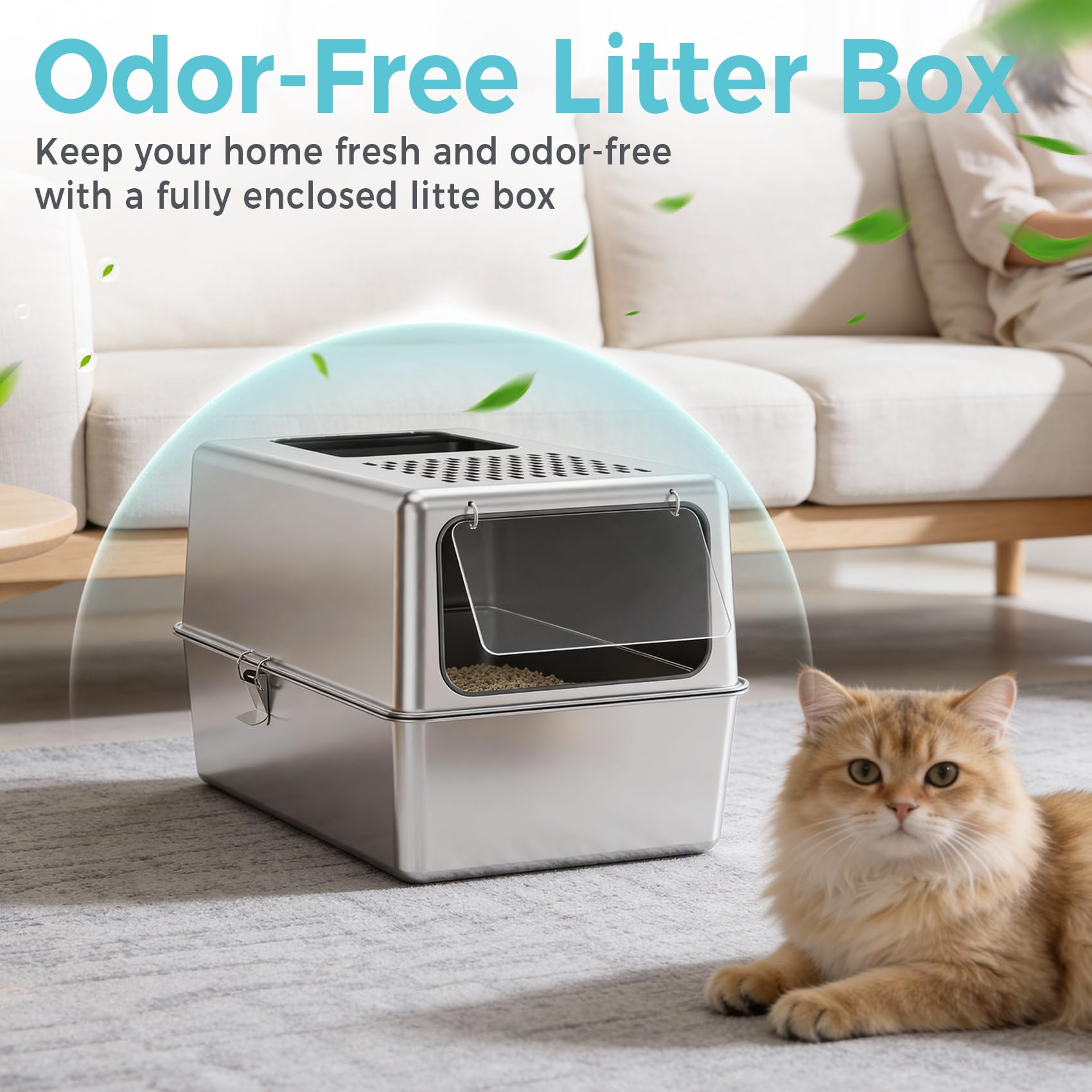 Petinstinct large-capacity litter box suits medium to large cats.