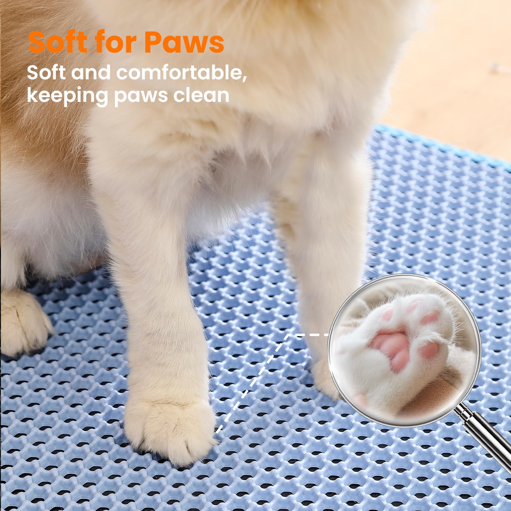 Petinstinct large-litter-mat demonstrates ideal fit for XXL boxes.