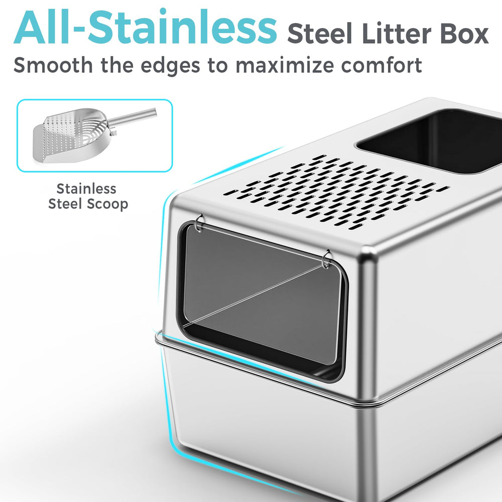 Petinstinct lid-covered model with silicone-edged rims protects paws during entry.