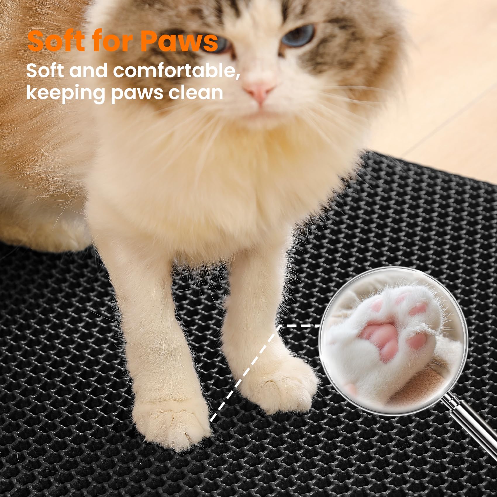 Petinstinct large mat in use reduces litter tracking
