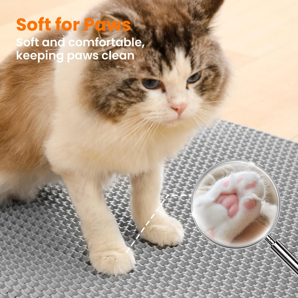 Petinstinct Litter Mat durable EVA construction stands up to daily wear.