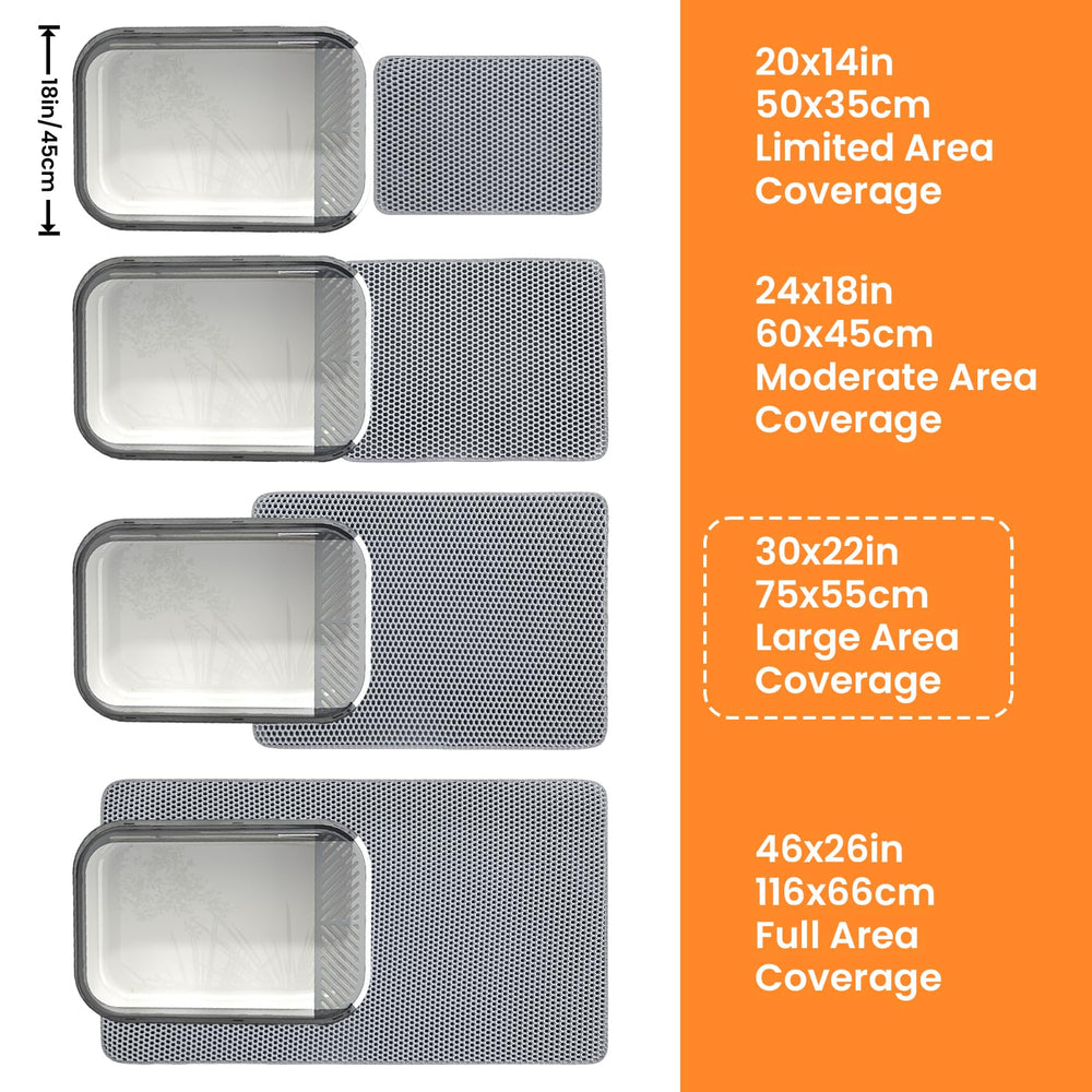 Petinstinct Litter Mat design helps trap small litter bits and protect floors.