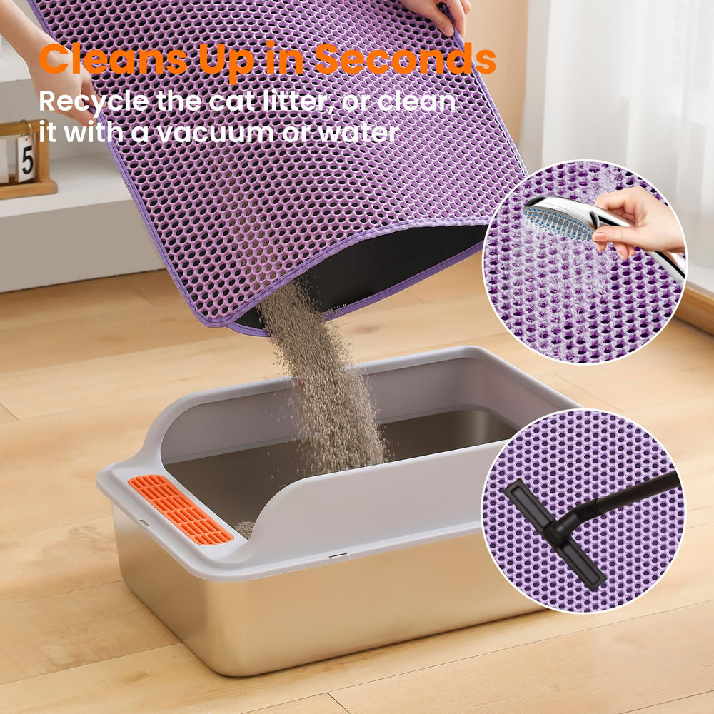Non-slip backing keeps Petinstinct mat secure during active use.