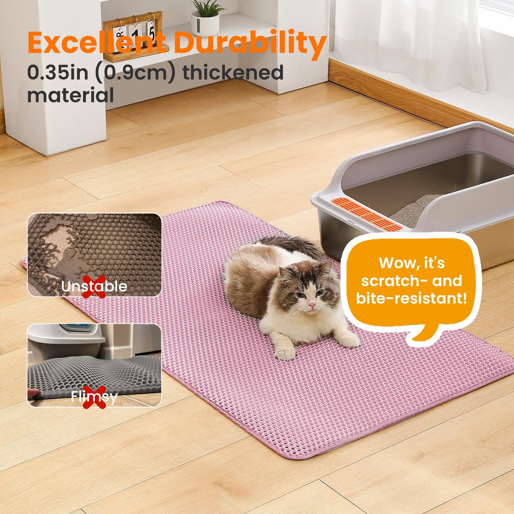 Petinstinct non-slip base holds mat steady during busy moments