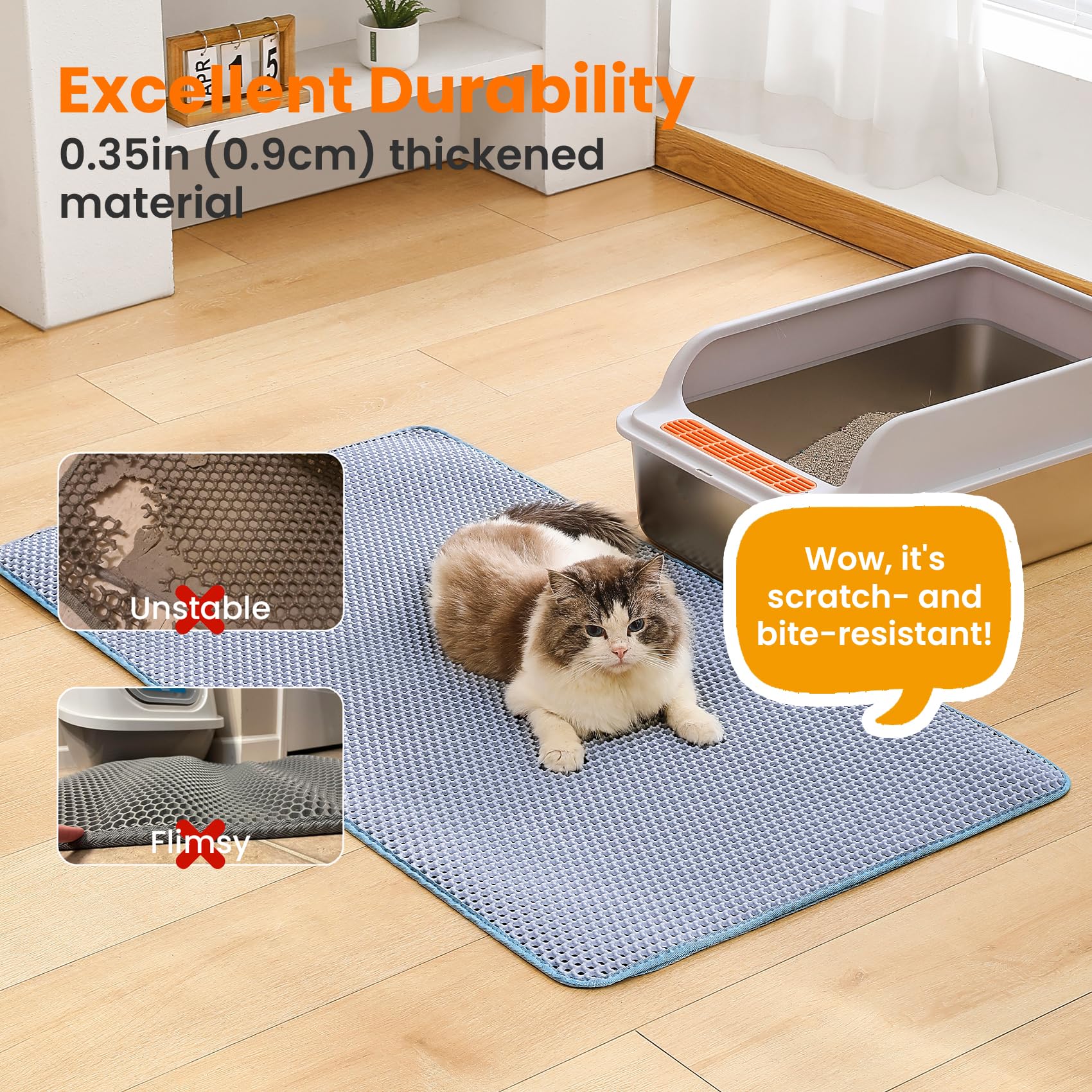 Petinstinct non-slip bottom keeps the mat firmly in place.